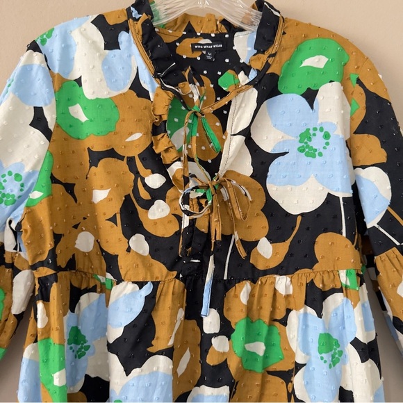Who What Wear 100% Cotton Floral Dress M - Picture 3 of 9